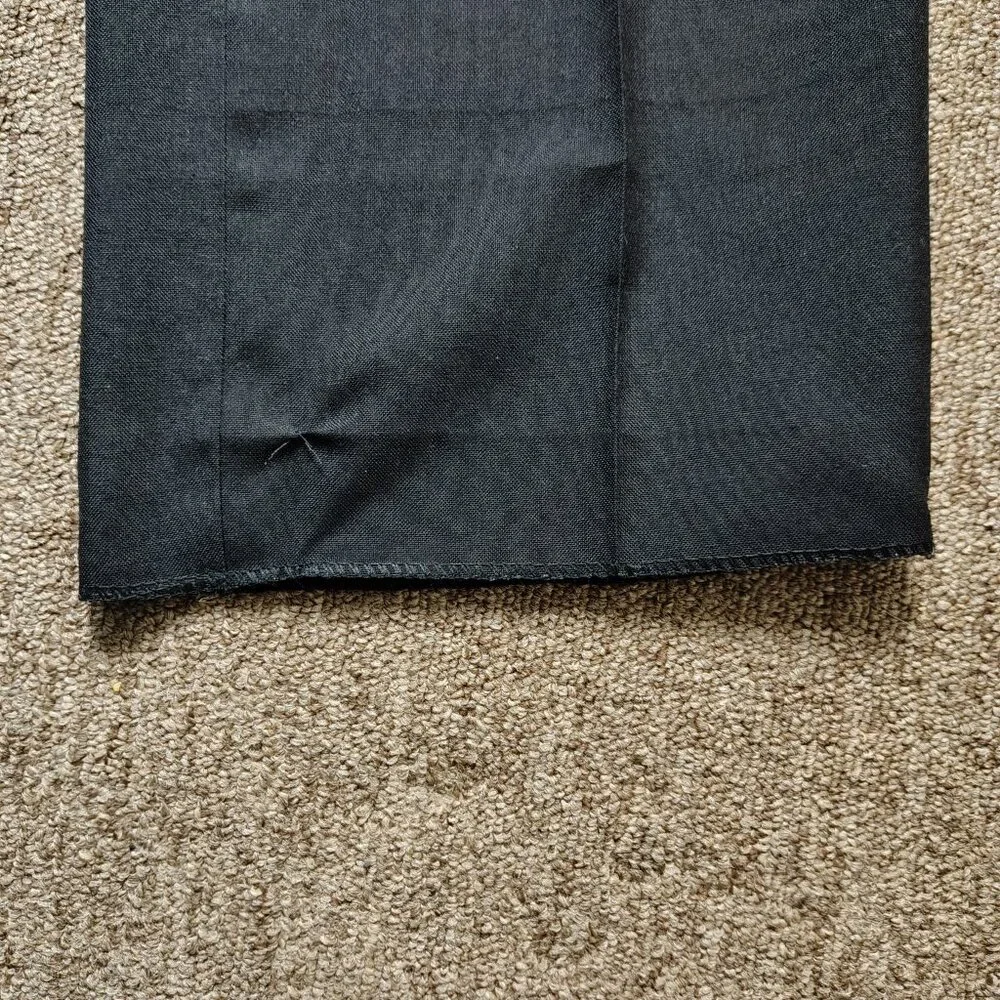 Vintage HUNTING HORN Pants Men 32 Black Wool Blend Pleated Unhemmed Slacks - Picture 2 of 8